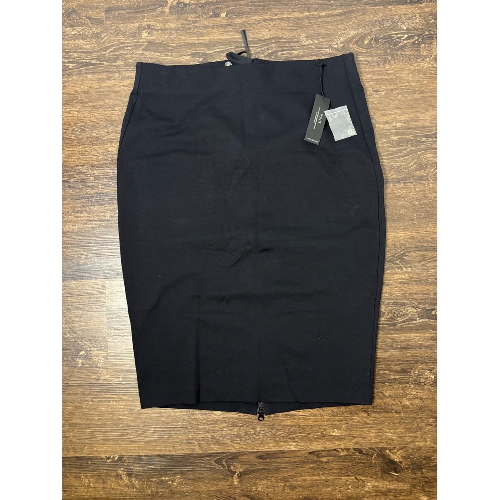 Lane Bryant Pencil Skirt Women 18 Black NWT Full Back Zip Ponte Knit Midi Office